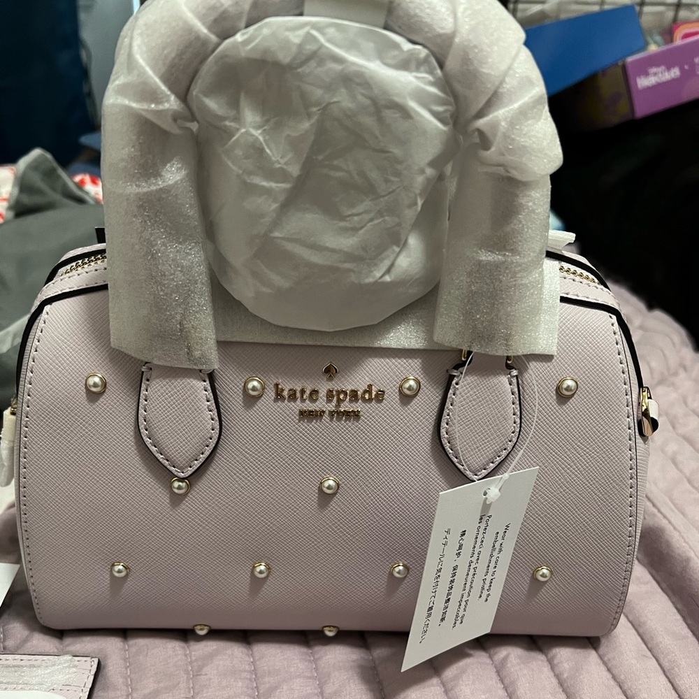 Kate Spade Lilac Madison Pearl Studded Purse & Card Holder